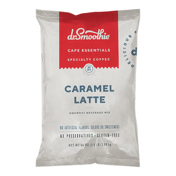 Dr. Smoothie Cafe Essentials Caramel Latte Beverage Mix 3.5 lb. - 5/Case