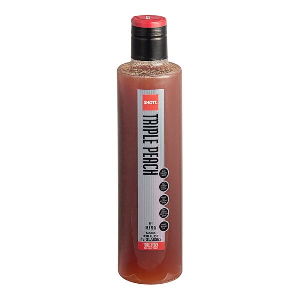 SHOTT Triple Peach Real Fruit Concentrated Flavoring Syrup 1 Liter - 6/Case