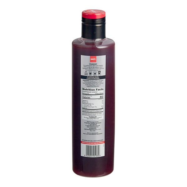 SHOTT Strawberry Real Fruit Concentrated Flavoring Syrup 1 Liter - 6/Case