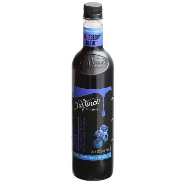 DaVinci Gourmet Sugar-Free Blueberry Flavoring / Fruit Syrup 750 mL - 4/Case