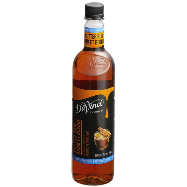 DaVinci Gourmet Sugar-Free Butter Rum Flavoring Syrup 750 mL - 4/Case