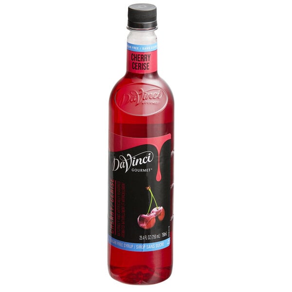 DaVinci Gourmet Sugar-Free Cherry Flavoring / Fruit Syrup 750 mL - 4/Case