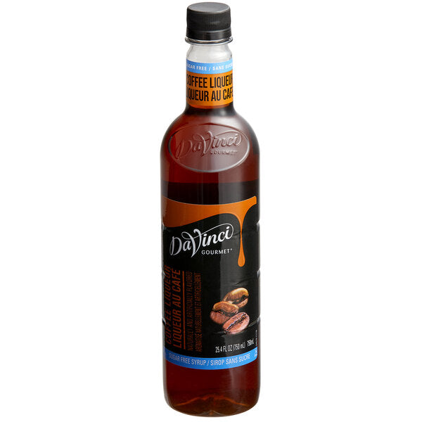 DaVinci Gourmet Sugar-Free Coffee Liqueur Flavoring Syrup 750 mL - 4/Case