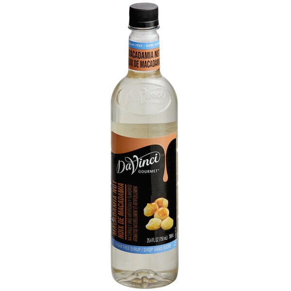 DaVinci Gourmet Sugar-Free Macadamia Nut Flavoring Syrup 750 mL - 4/Case