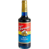 Torani Blue Raspberry Flavoring Syrup 750 mL Glass Bottle - 12/Case
