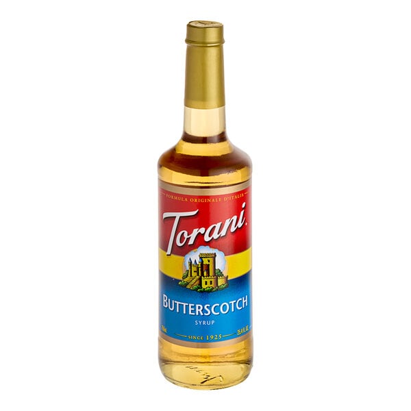 Torani Butterscotch Flavoring Syrup 750 mL Glass Bottle - 12/Case