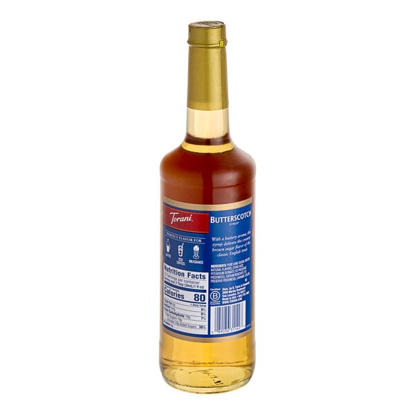 Torani Butterscotch Flavoring Syrup 750 mL Glass Bottle - 12/Case