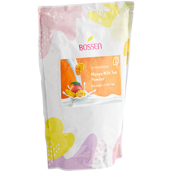 Bossen All-in-One Mango Milk Tea Powder Mix 2.2 lb. - 20/Case