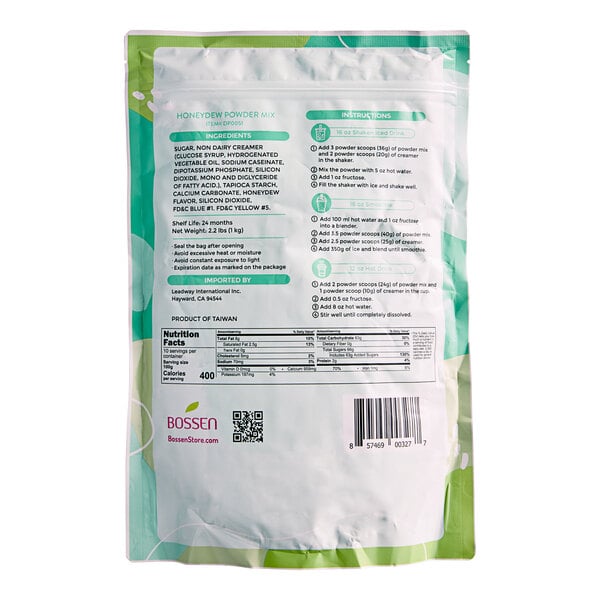 Bossen 2.2 lb. Honeydew Powder Mix - 20/Case