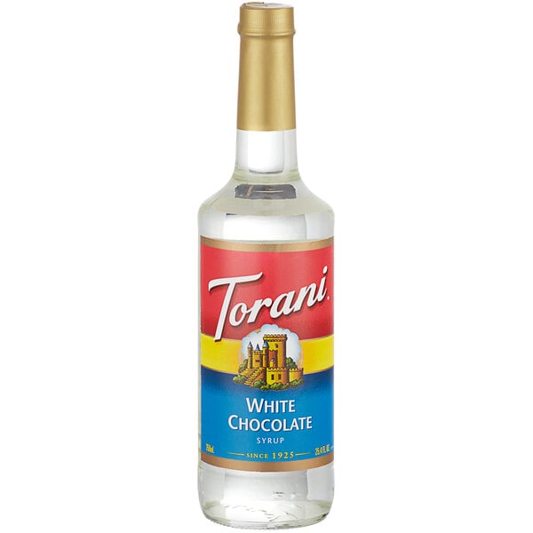 Torani White Chocolate Flavoring Syrup 750 mL Glass Bottle - 12/Case