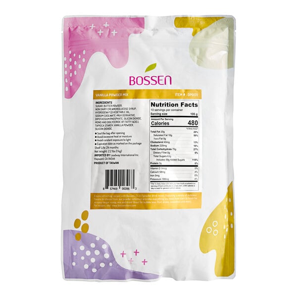Bossen 2.2 lb. Vanilla Powder Mix - 20/Case