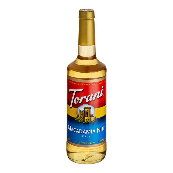 Torani Macadamia Nut Flavoring Syrup 750 mL Glass Bottle - 12/Case