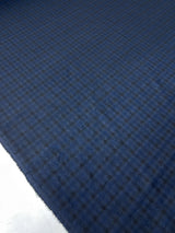 Knitted Fabric Blue Black Checked Italian Stretch