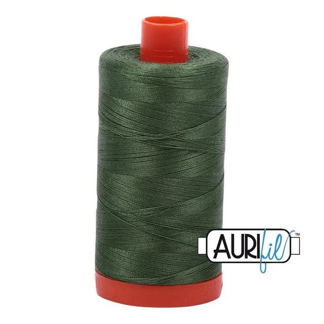 Cotton Thread 50wt Very Dark Grass Green Aurifil Large Spool