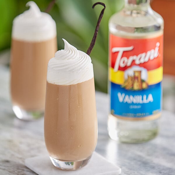 Torani Vanilla Flavoring Syrup 750 mL Glass Bottle - 12/Case