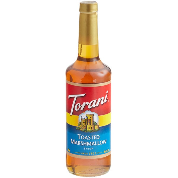Torani Toasted Marshmallow Flavoring Syrup 750 mL Glass Bottle - 12/Case