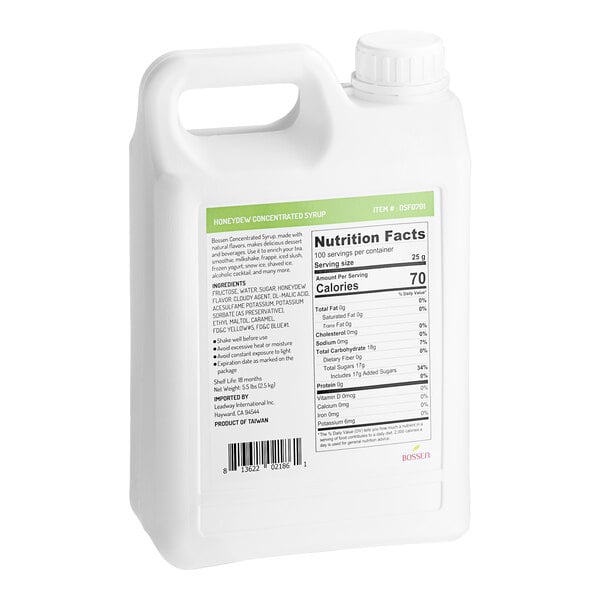 Bossen Honeydew Concentrated Syrup 64 fl. oz. - 6/Case