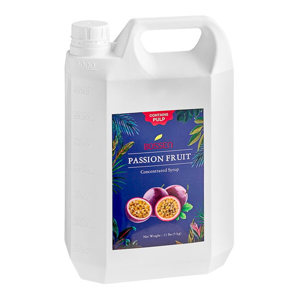 Bossen Passion Fruit Concentrated Syrup with Pulp 168 fl. oz. - 4/Case