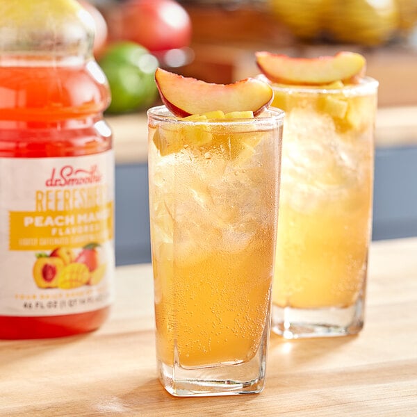 Dr. Smoothie Refreshers Peach Mango Refresher Beverage 1:1 Concentrate 46 fl. oz. - 6/Case