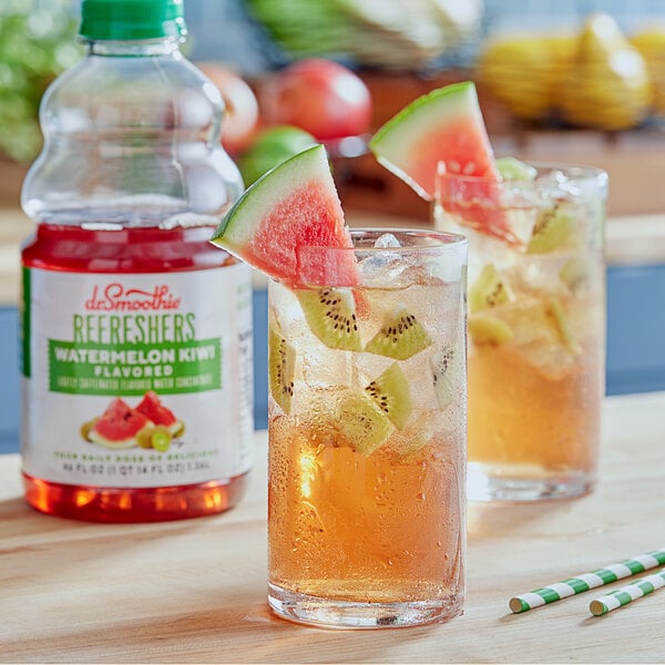Dr. Smoothie Refreshers Watermelon Kiwi Refresher Beverage 1:1 Concentrate 46 fl. oz. - 6/Case