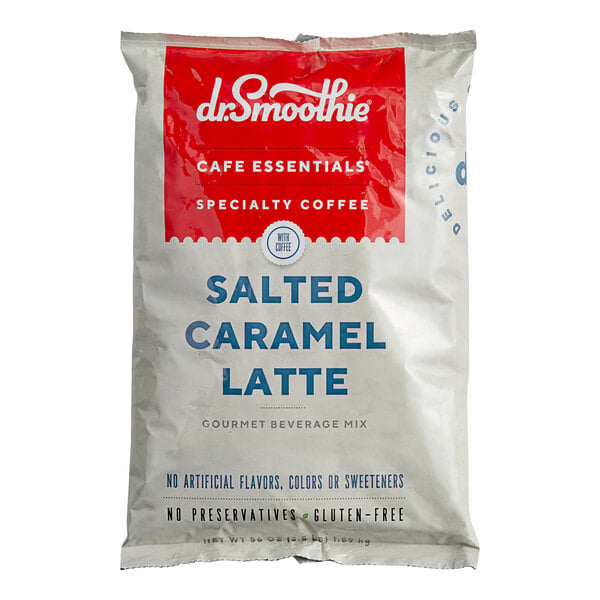 Dr. Smoothie Cafe Essentials Salted Caramel Latte Beverage Mix 3.5 lb. - 5/Case