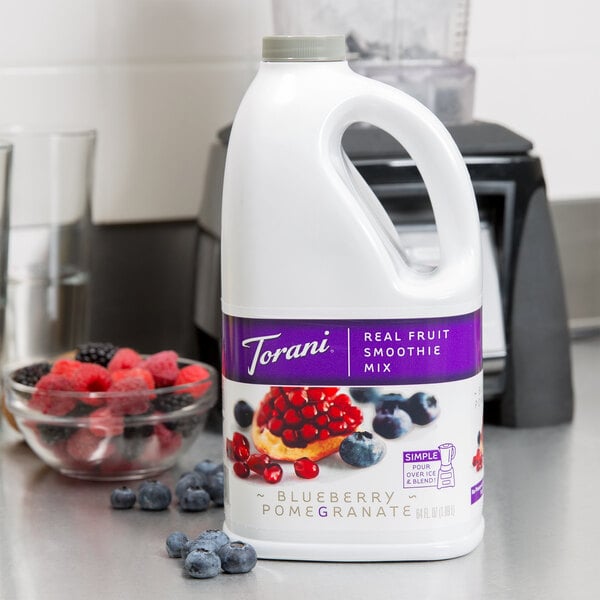 Torani 64 fl. oz. Blueberry Pomegranate Fruit Smoothie Mix - 6/Case
