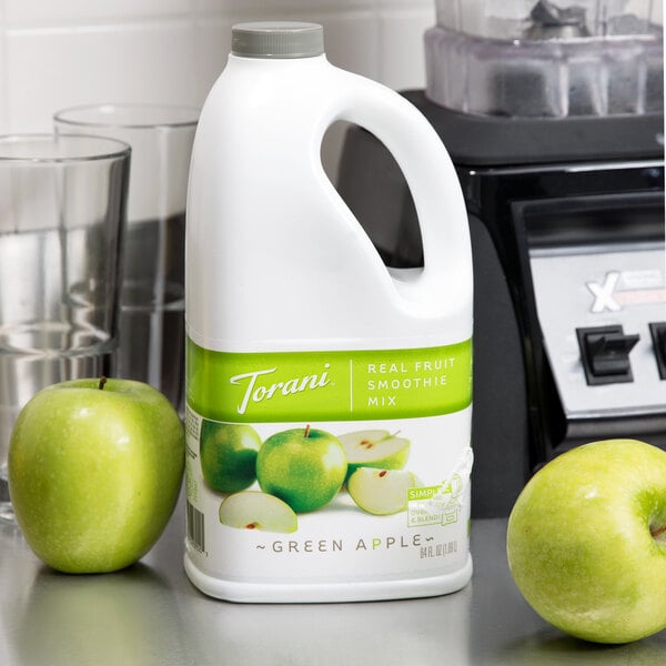 Torani 64 fl. oz. Green Apple Fruit Smoothie Mix - 6/Case