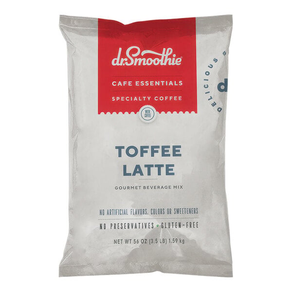 Dr. Smoothie Cafe Essentials Toffee Latte Beverage Mix 3.5 lb. - 5/Case
