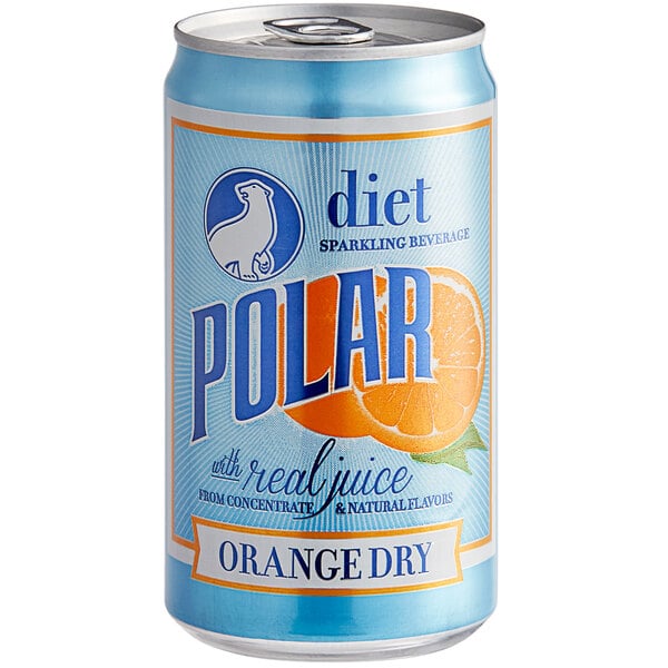 Polar Diet Orange Dry Can 7.5 fl. oz. - 24/Case