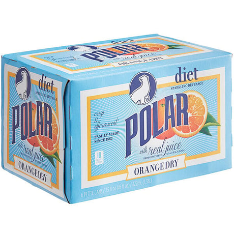 Polar Diet Orange Dry Can 7.5 fl. oz. - 24/Case