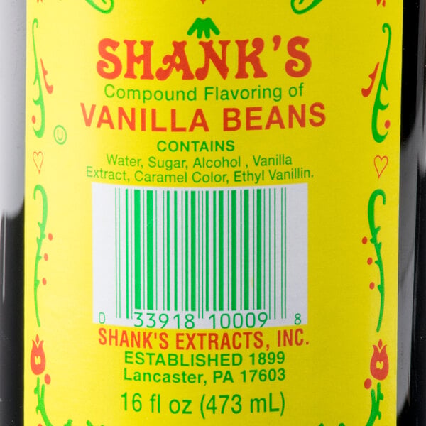 Shank's 16 fl. oz. Imitation Vanilla - 12/Case