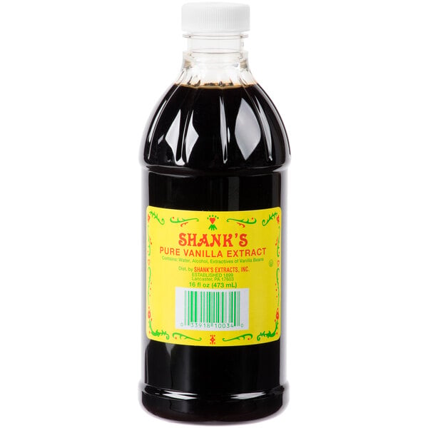 Shank's Premium 16 fl. oz. Pure Vanilla Extract - 12/Case