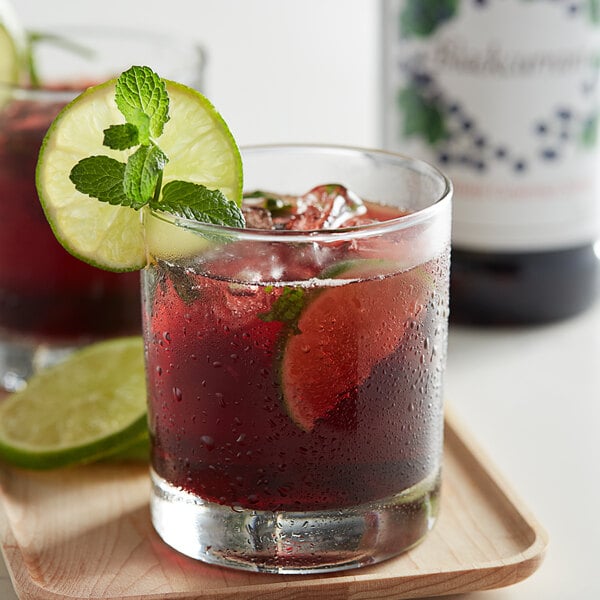 Monin Premium Blackcurrant Flavoring / Fruit Syrup 750 mL - 12/Case