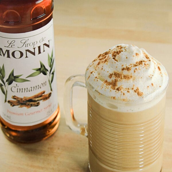 Monin Premium Cinnamon Flavoring Syrup 750 mL - 12/Case