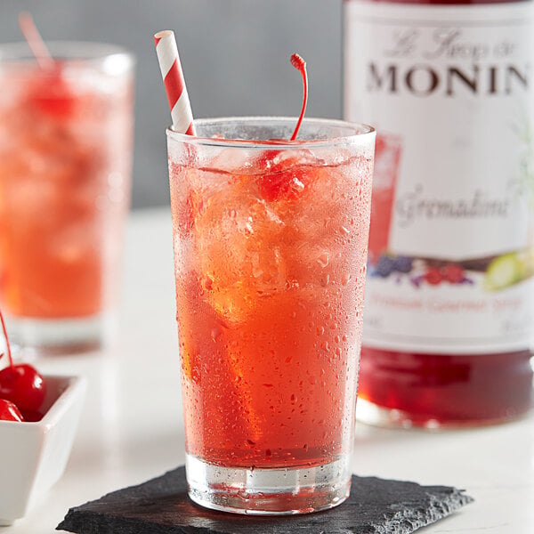 Monin Premium Grenadine Flavoring Syrup 750 mL - 12/Case