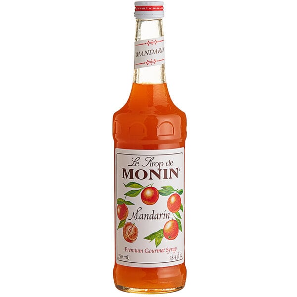 Monin Premium Mandarin Flavoring / Fruit Syrup 750 mL - 12/Case