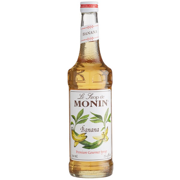 Monin Premium Banana Flavoring / Fruit Syrup 750 mL - 12/Case