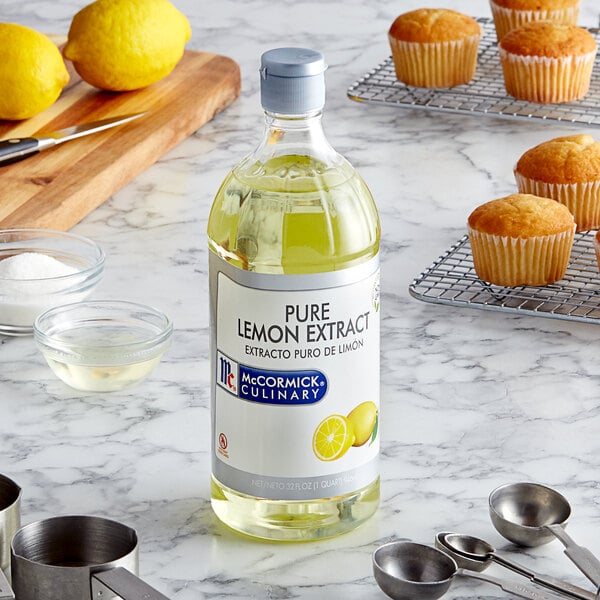 McCormick Culinary 32 fl. oz. Pure Lemon Extract - 6/Case