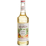 Monin Premium White Peach Flavoring / Fruit Syrup 750 mL - 12/Case