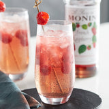 Monin Premium French Raspberry Flavoring / Fruit Syrup 750 mL - 12/Case