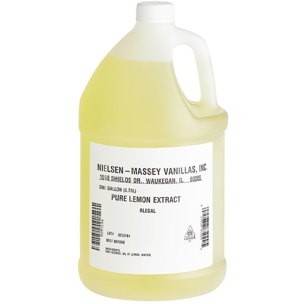 Nielsen-Massey 1 Gallon Pure Lemon Extract - 4/Case