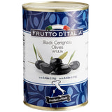 Frutto d'Italia 70/90 Count Black Cerignola Olives 9.4 lb. (5.5 lb. Dr. Wt.) Can - 2/Case