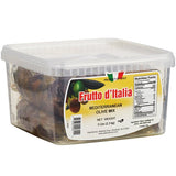 Frutto d'Italia 215/225 Count Mediterranean Olive Mix with Pits 5 lb. Pail - 4/Case