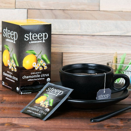 Steep By Bigelow Organic Chamomile Citrus Herbal Tea Bags - 120/Case