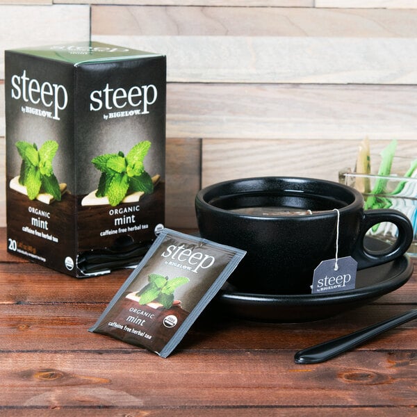 Steep By Bigelow Organic Mint Herbal Tea Bags - 120/Case