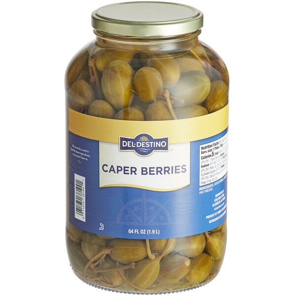 Del Destino 64 oz. Caper Berries - 6/Case