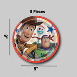 8 Count Disney Toy Story 4 Paper Dinner Plates 9" Durable Disposable Plates for Kids’ Birthday Parties