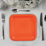 24 Count Orange Square Paper Dessert Plates Vibrant Disposable Plates for Party Celebrations 7"