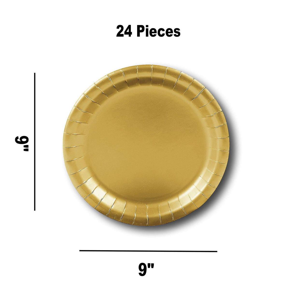 24 Ct. Gold Paper Dinner Plates Classic Style for Every Occasion (9")
