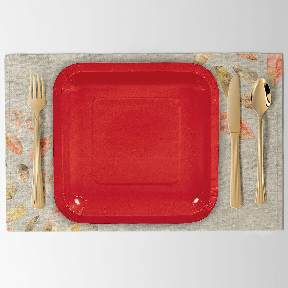 24 Count Red Square Paper Dessert Plates Bold Disposable Plates for Party Supplies 7"